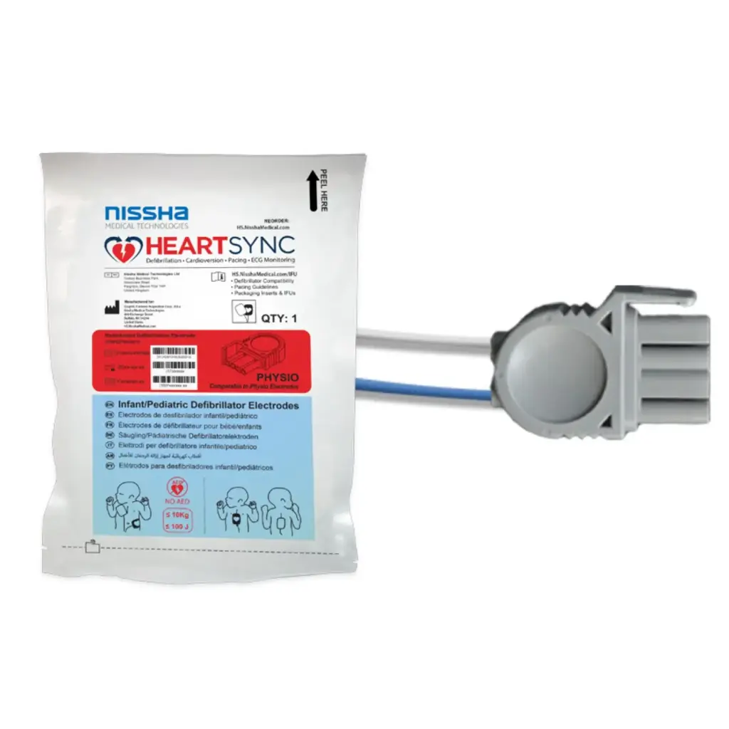 Parche electrodo para desfibrilador tamaño adulto/pediatrico compatible Ref. T100LOAC-PHYSIO (D315)