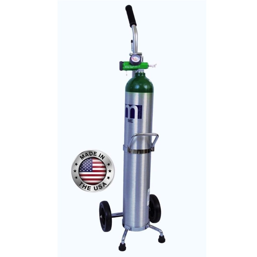 Equipo Oxigeno 682 Lts. con regulador corto con carrito
