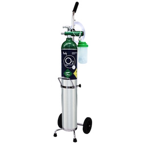 Equipo de oxigeno Tipo E de 680 lts SIN OXIGENO con accesorios sin carrito