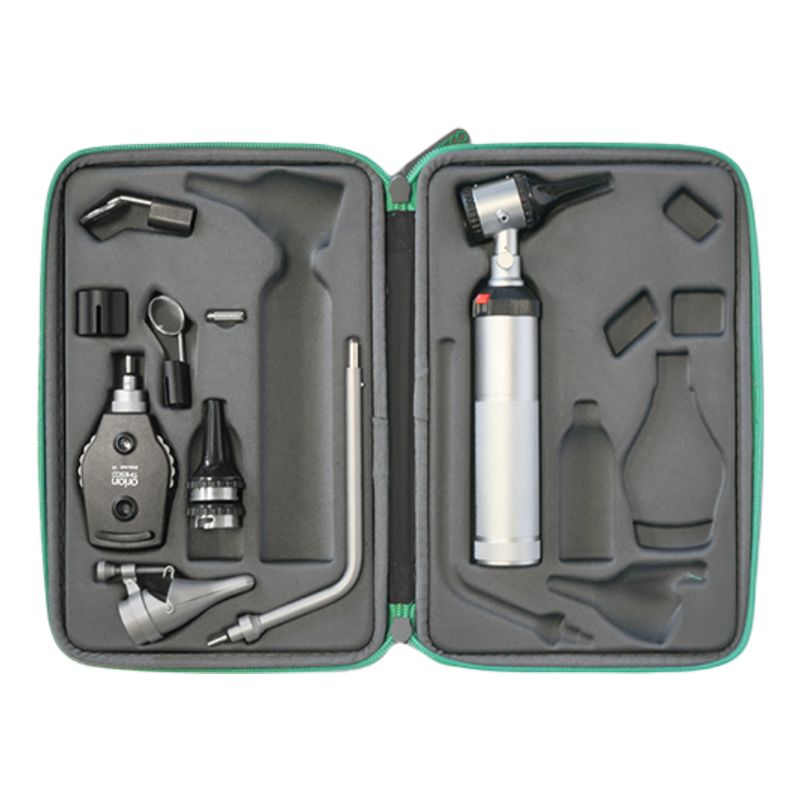 Estuche de Diagnostico con Oftalmoscopio, Otoscopio e Iluminador Laringeo Luz Xenon