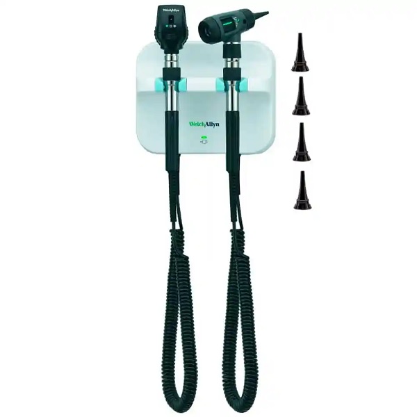 Estuche de diagnóstico de pared con oftalmoscopio 11710 y otoscopio 25020