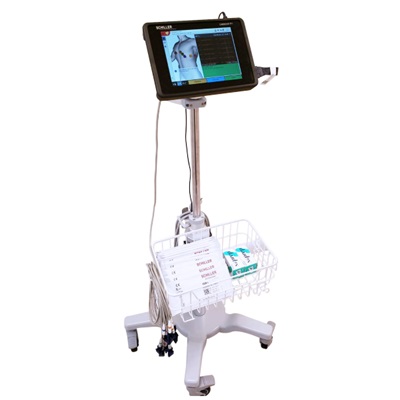 Carro de transporte X1 para electrocardiografo Cardiovit FT-1 con canasta 