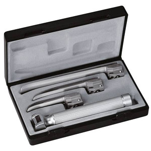 [RIS-7070] Juego de Laringoscopios ri-standard Miller baby 2,7 V, mango pilas tipo AA, palas No. 0,1,2