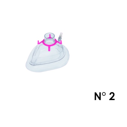 [RSP-CP630002 ] Mascarilla para anestesia "Fix Seal" #2 infantil válvula rosa caja con 50 pzas