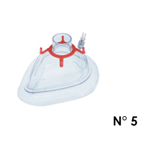 [RSP-CP630005] Mascarilla para anestesia "Fix Seal" #5 adulto (mediano) válvula roja caja con 50 pzas