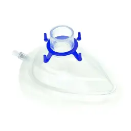 Mascarilla Facial Adulto Grande con Cojín de Aire y Válvula (Azúl) Mod. Sure Seal caja c/10pz