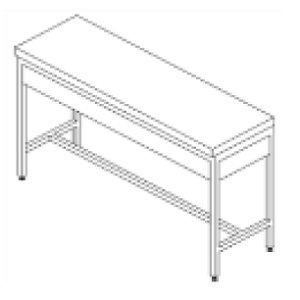 Mesa alta de 120 cm esmaltada con cubierta de laminado de plástico  Cat. HEL-HM141 Marca Herlis