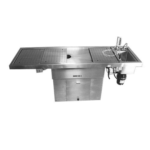 Mesa para Autopsias con Preparación para Triturador en Acero Inoxidable mod. 120A