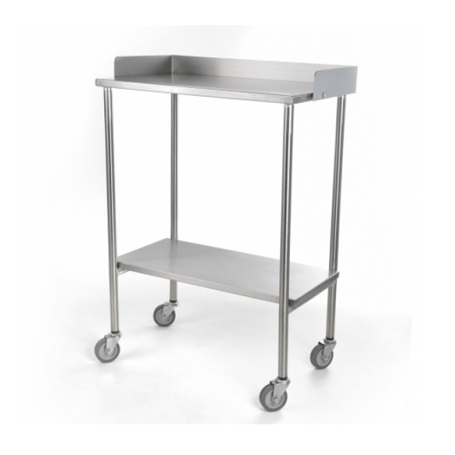 Mesa pasteur sin cajon, cromada con cubierta en acero inoxidable (50x40x84cm)