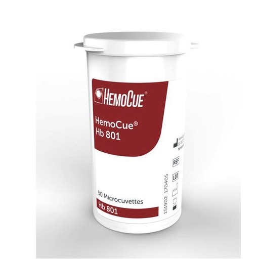 Microcubetas hemoglobina total Hb 801. Vial con 50.