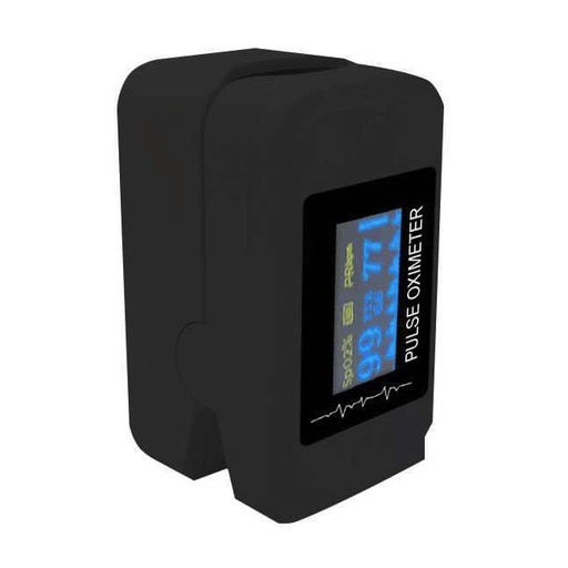 [INH-01-NEG] Oximetro de pulso color negro con grafica de pletismografia