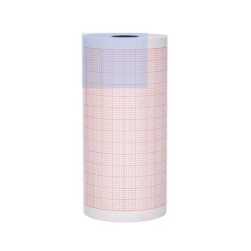 Papel para ECG 8cm x 20m en rollo, color rojo paq. c/10 rollos