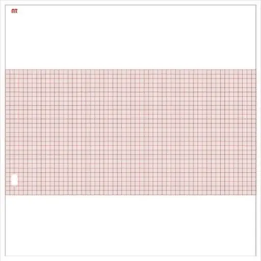 Papel para ECG de 3 canales 21.5 x 28.0cm x 200 hojas en Z color Rojo caja c/10 paquetes.