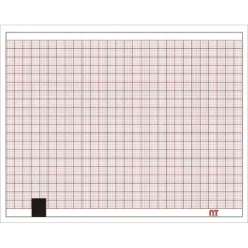 Papel para ECG en Z de 11 x 14cm x100 hojas, color rojo, paq.  c/10 paquetes