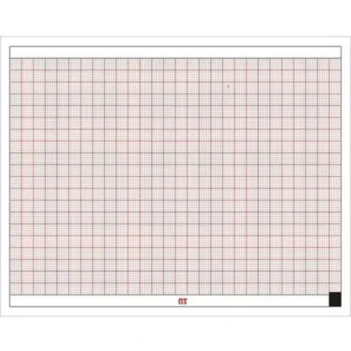 Papel para ECG rojo 11 x 14cm en Z de 100 hojas Paq. con 10