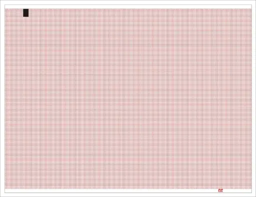 Papel para ECG 21.5 x 28cm graficado en rojo. Doblado en Z de 200 hojas para Cardioline