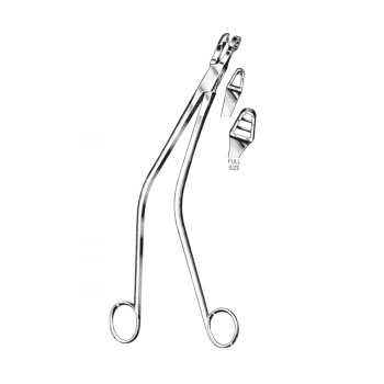 Pinza de Schubert Uterina de 28 cm vastagos angulados