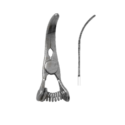 [BOS-65-6857] Pinza para Bulldog Glover, curvo, quijada de 6cm, 12cm.