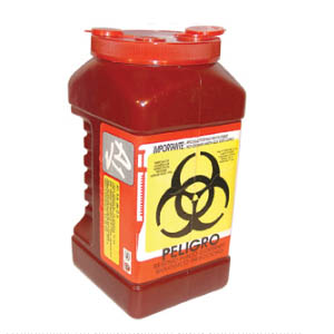 [A1C-PC-3R] Recolector para punzocortantes de 3.0 lts de polipropileno color rojo