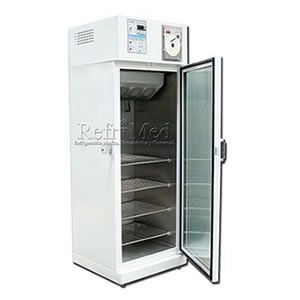 [REF-RVCSDV-12-G] Refrigerador vertical de 12 pies para laboratorio de acero inoxidable con 1 puerta sólida con graficador