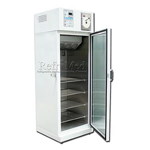 [REF-RVCSDV-17-G] Refrigerador vertical de 17' para laboratorio de acero inoxidable esmaltado con 1 puerta sólida con graficador