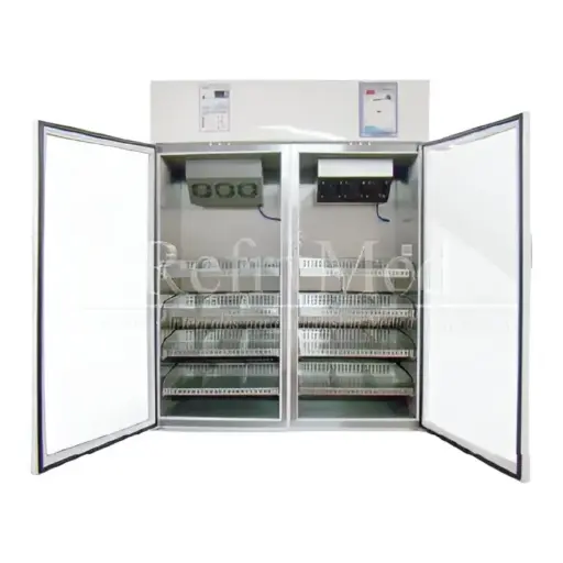 Refrigerador Vertical para Laboratorio de 45 ft³, Interior de de Acero Inoxidable y Exterior Esmaltado, 2 Puertas de Cristal con Graficador