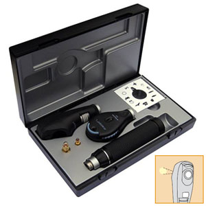 [RIS-3799] Retinoscopio de punto mango tipo C pilas desechables, luz Halogena 2.5, oftalmoscopio L2 luz xenon 3.5