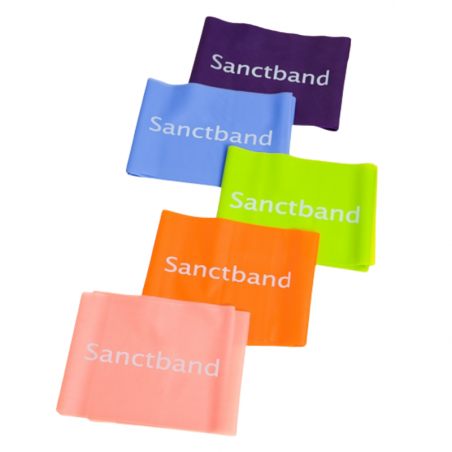[SAN-BANDRESPROG] Set de Bandas de Resistencia con 5 piezas de 1.5 m x 15 cm