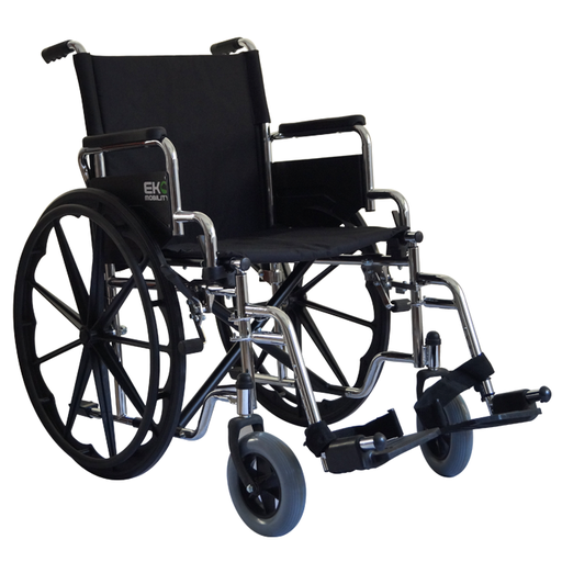 Silla de Ruedas 19" Cromada Descansapies Removibles