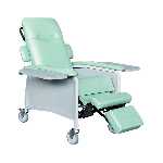 Sillón para hemodiálisis y extracción de sangre reclinable 4 posiciones, 2 charolas color verde