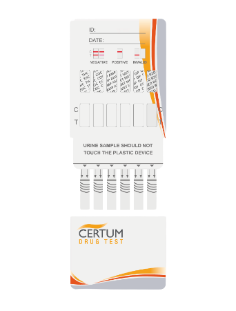 Prueba antidoping 5 drogas en panel (THC-COC-AMP-MET-OPI) caja con 25 pruebas  