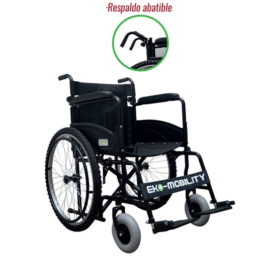 Silla de Ruedas 18" Neumatica con Respaldo Abatible
