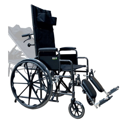 [EKM-EY200101] Silla de Ruedas 18" Reclinable de Acero Silver