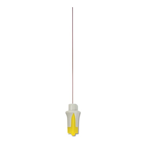 Electrodo de Aguja desechable para EMG Dantec® Amarilla 75 mm y 0,64 mm de diametro con 0,07mm², Caja c/25pz