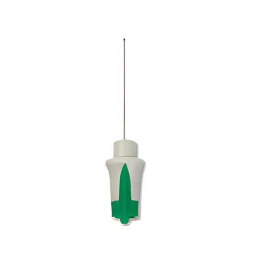 Electrodo de Aguja desechable para EMG Dantec® Verde 25 mm y 0,46 mm de diametro con 0,07mm², Caja c/25pz