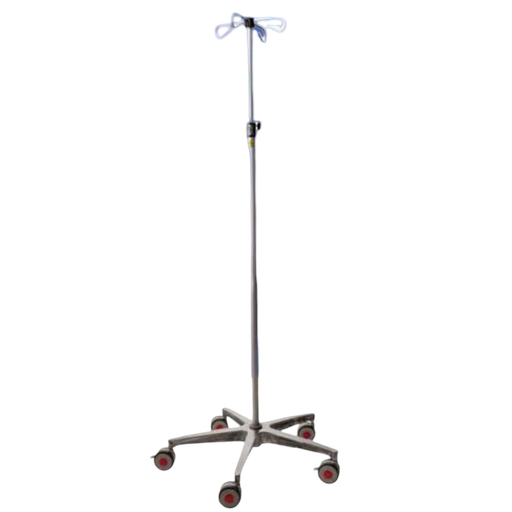 Porta venoclisis antimagnético para MRI con 4 ganchos y ruedas de 7.6cm (2 con freno)
