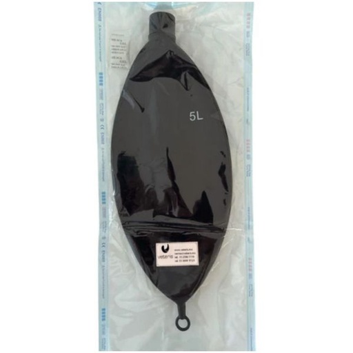[AXV-BALONLATEX5] Bolsa de anestesia desechable de latex con balon respiratorio de 5 L color negro entrada 22 mm uso veterinario 