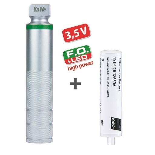 Mango mediano (C) para Laringoscopio F.O., foco LED alta potencia 3.5 V. KaWe (incluye pila Ion Li)