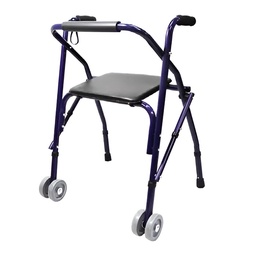 Andadera sencilla aluminio mod. Rollator color azul plegable