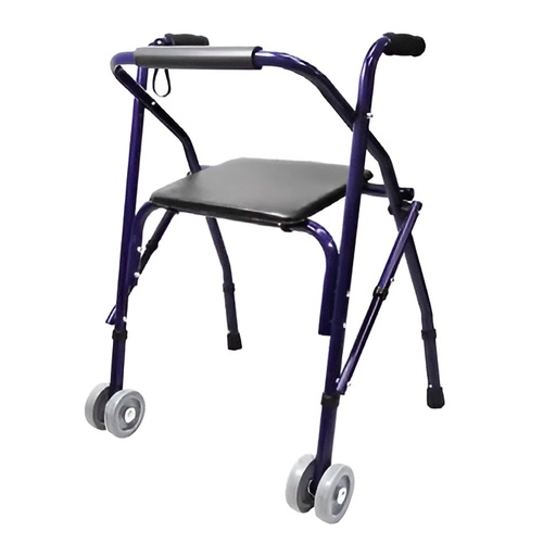 Andadera sencilla aluminio mod. Rollator color azul plegable