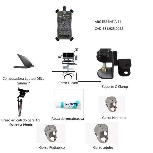 Electroencefalografo de 32 canales Mod. Arc Essentia con accesorios + Mapeo cerebral