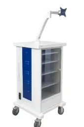 Carro porta equipo con brazo neumático grado médico