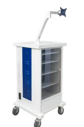 Carro porta equipo con brazo neumático grado médico