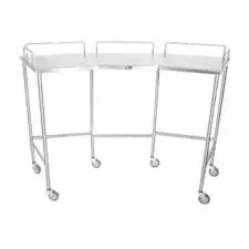 Mesa Riñon Plus cubierta y entrepaño  inoxidable T304 y estructura cromada
