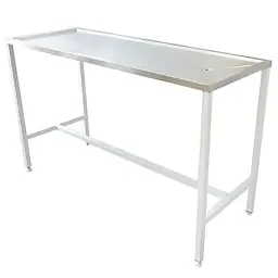 Mesa exploracion veterinaria basic cubierta en inoxidable 304, base inoxidable 201 