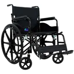 Silla de ruedas plegable 18" color negro soporta hasta 110 kg