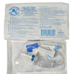 Equipo para venoclisis normogotero sin aguja 20 gotas/1ml 150cm caja c/150pz
