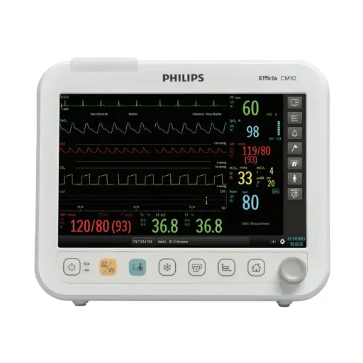 Monitor para paciente de signos vitales de 10" básico ECG, SpO2, PANI, FC, Temp y Resp. Mod. Efficia CM10