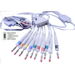 Cable ECG 12 derivaciones banana compatible con schiller, innomed, esaote, mortara eli 250, btl, bionet