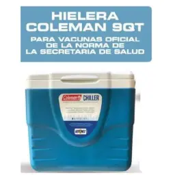 Termo Hielera para Vacunas de 9 Qt. sin correa y con botellas refrigerantes (no incluye canastilla)